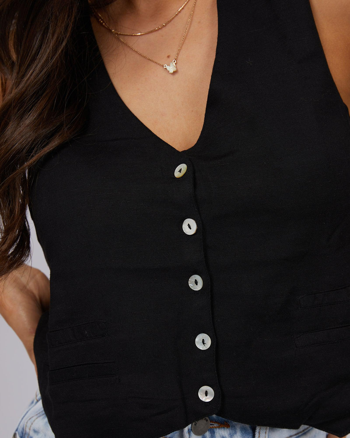 All About Eve-Natalia Vest Black-Edge Clothing