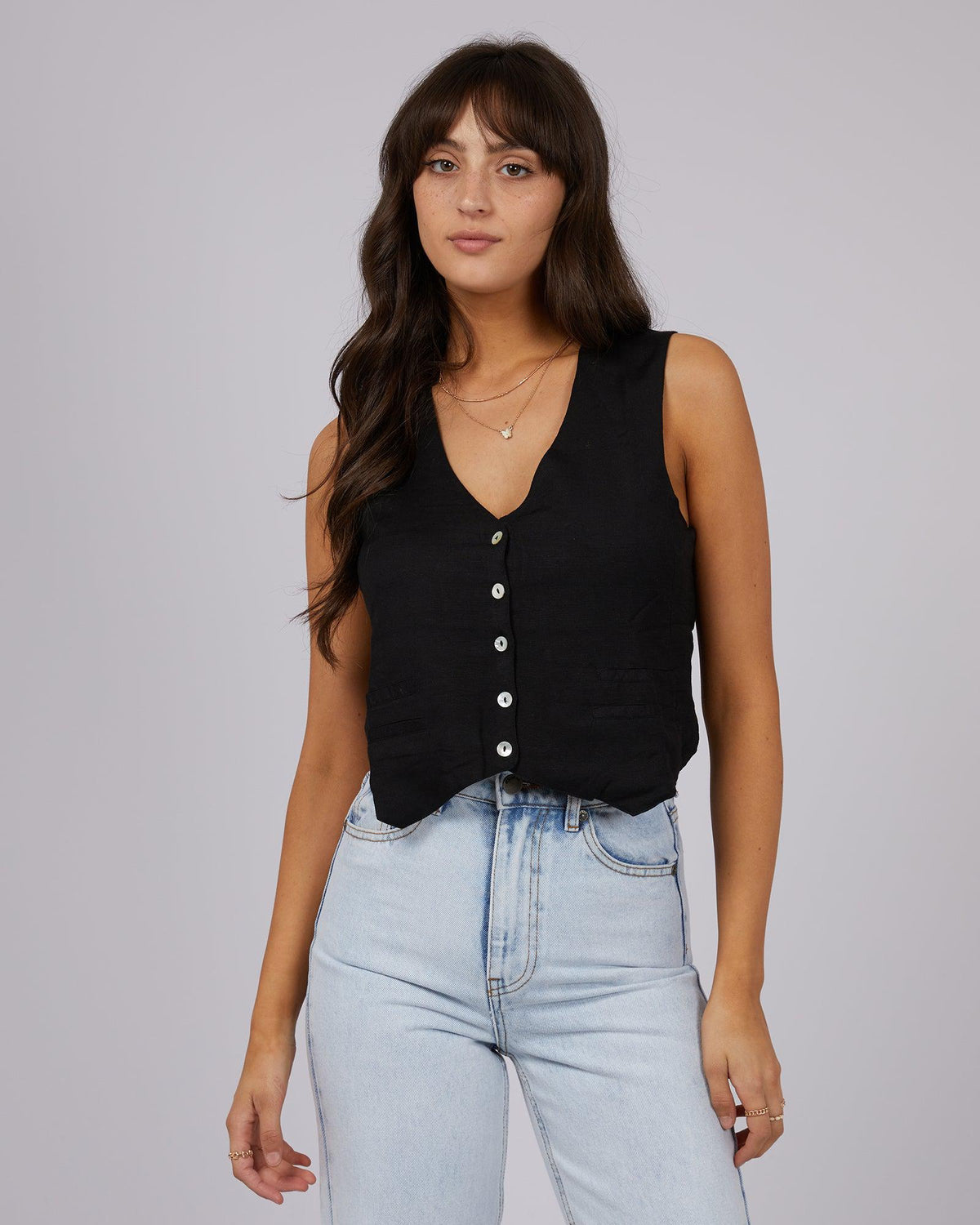 All About Eve-Natalia Vest Black-Edge Clothing