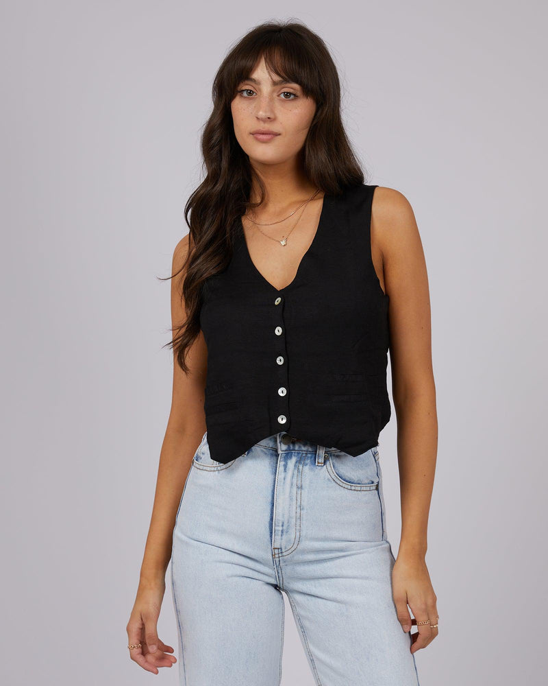All About Eve-Natalia Vest Black-Edge Clothing
