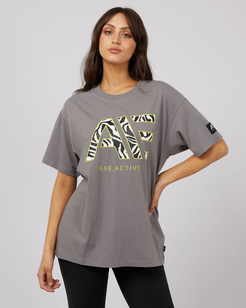 All About Eve-Parker Active Tee Charcoal-Edge Clothing