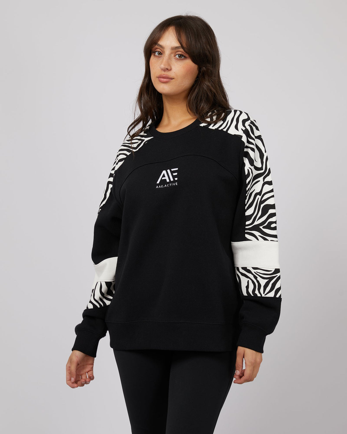 All About Eve-Parker Panelled Crew Black-Edge Clothing