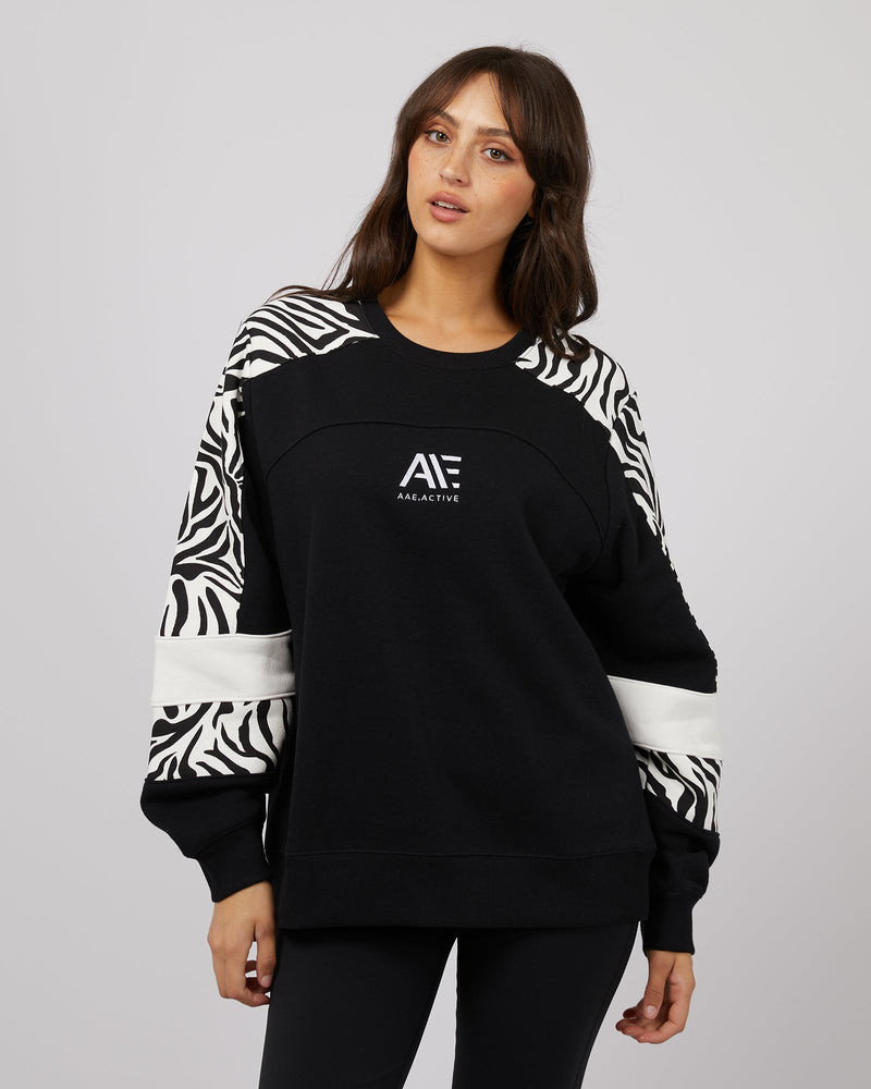 All About Eve-Parker Panelled Crew Black-Edge Clothing