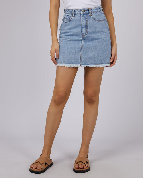 All About Eve-Ray Mini Skirt Light Blue-Edge Clothing
