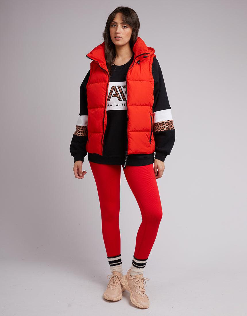 All About Eve-Remi Luxe Puffer Vest Red-Edge Clothing