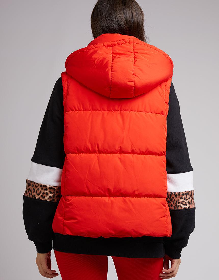 All About Eve-Remi Luxe Puffer Vest Red-Edge Clothing