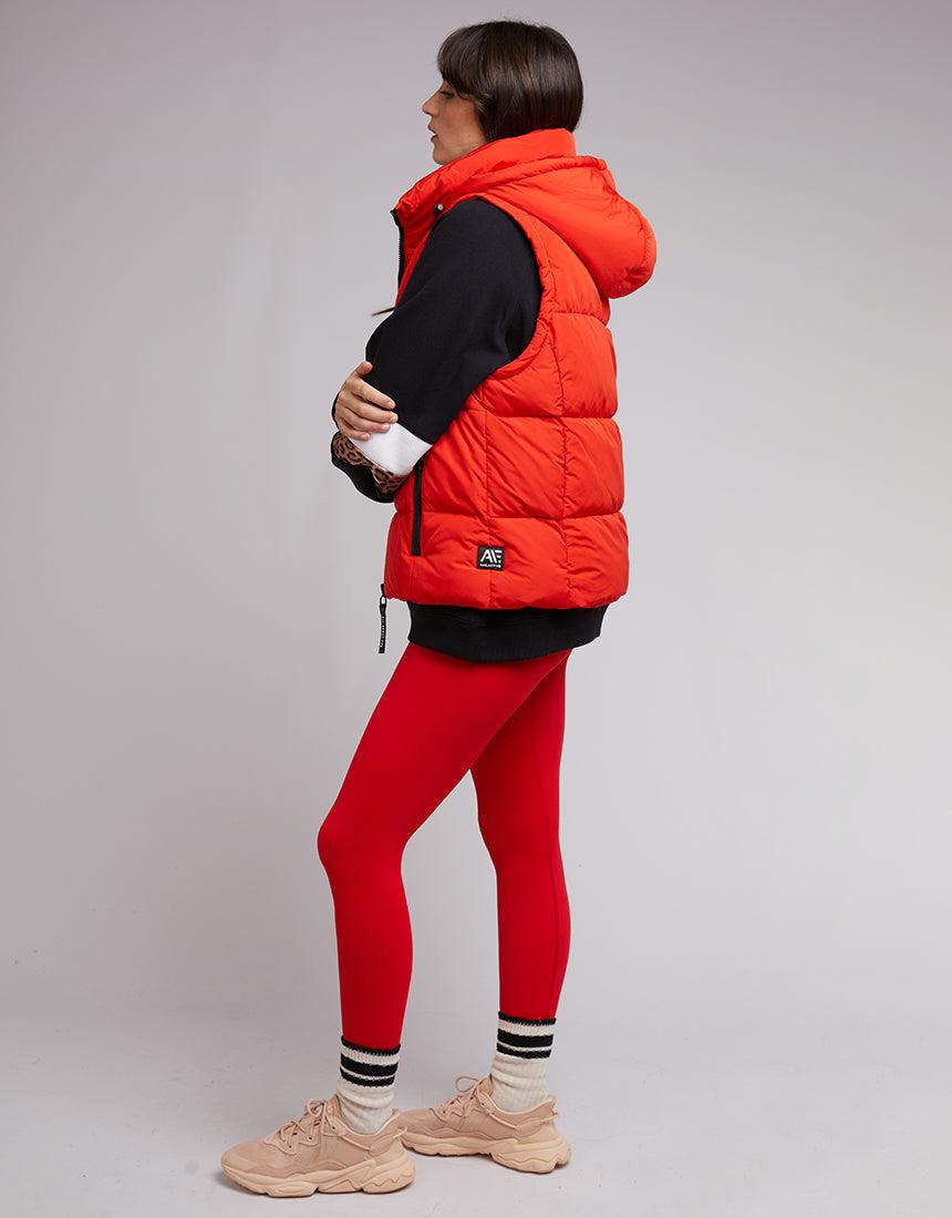 All About Eve-Remi Luxe Puffer Vest Red-Edge Clothing