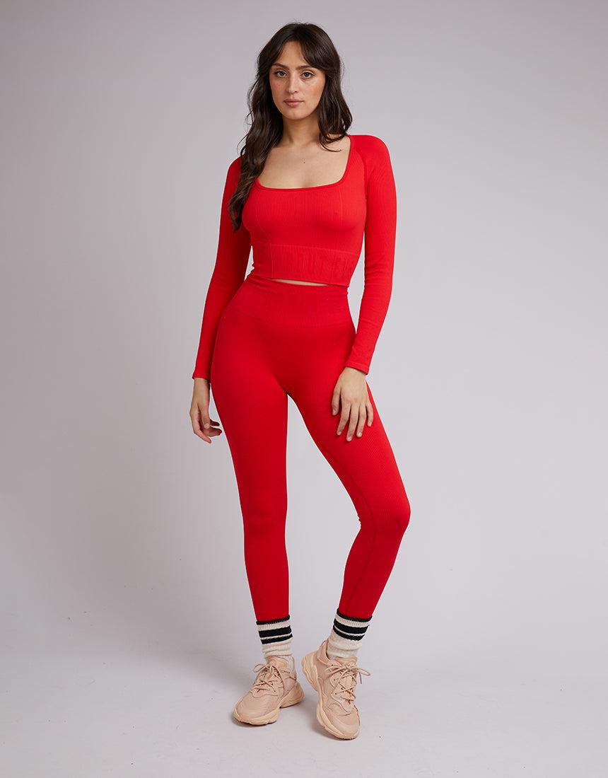 All About Eve-Remi Rib Legging Red-Edge Clothing