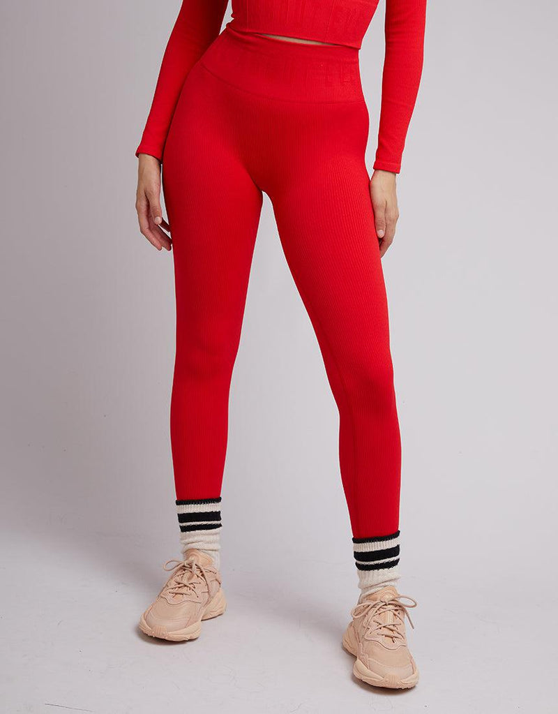 All About Eve-Remi Rib Legging Red-Edge Clothing