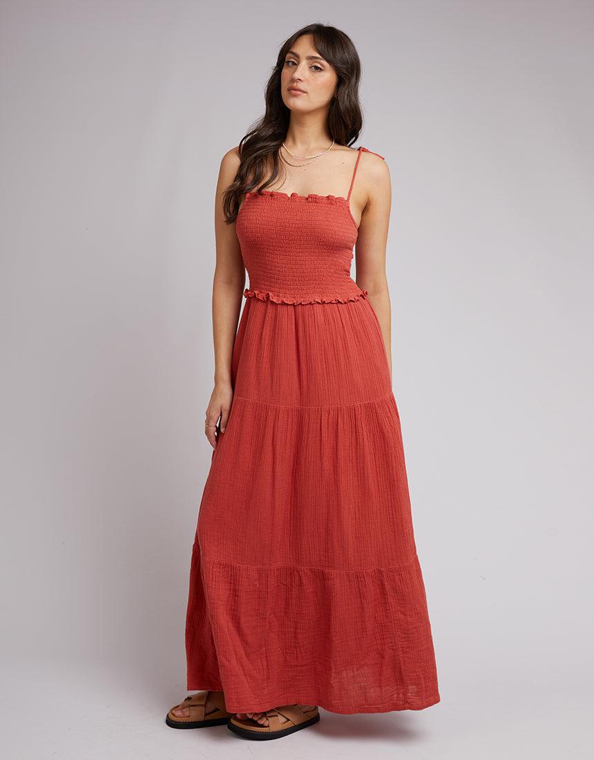 All About Eve-Rowie Maxi Dress Rust-Edge Clothing