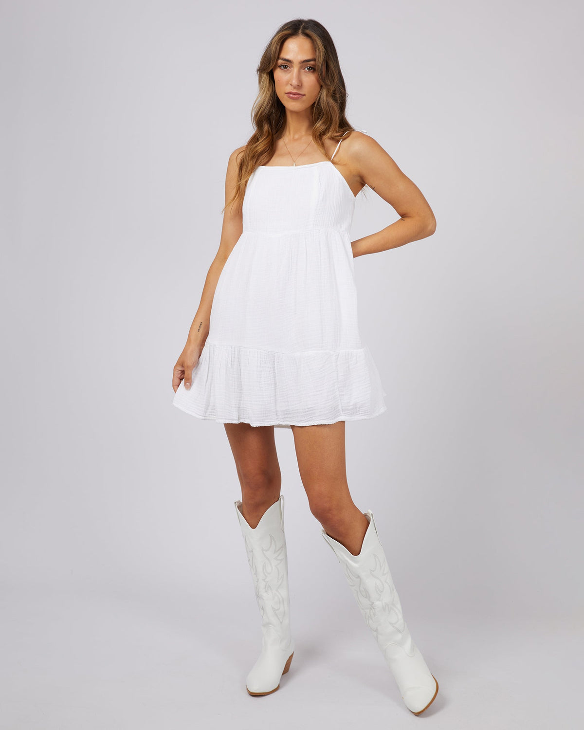 All About Eve-Rowie Mini Dress Vintage White-Edge Clothing