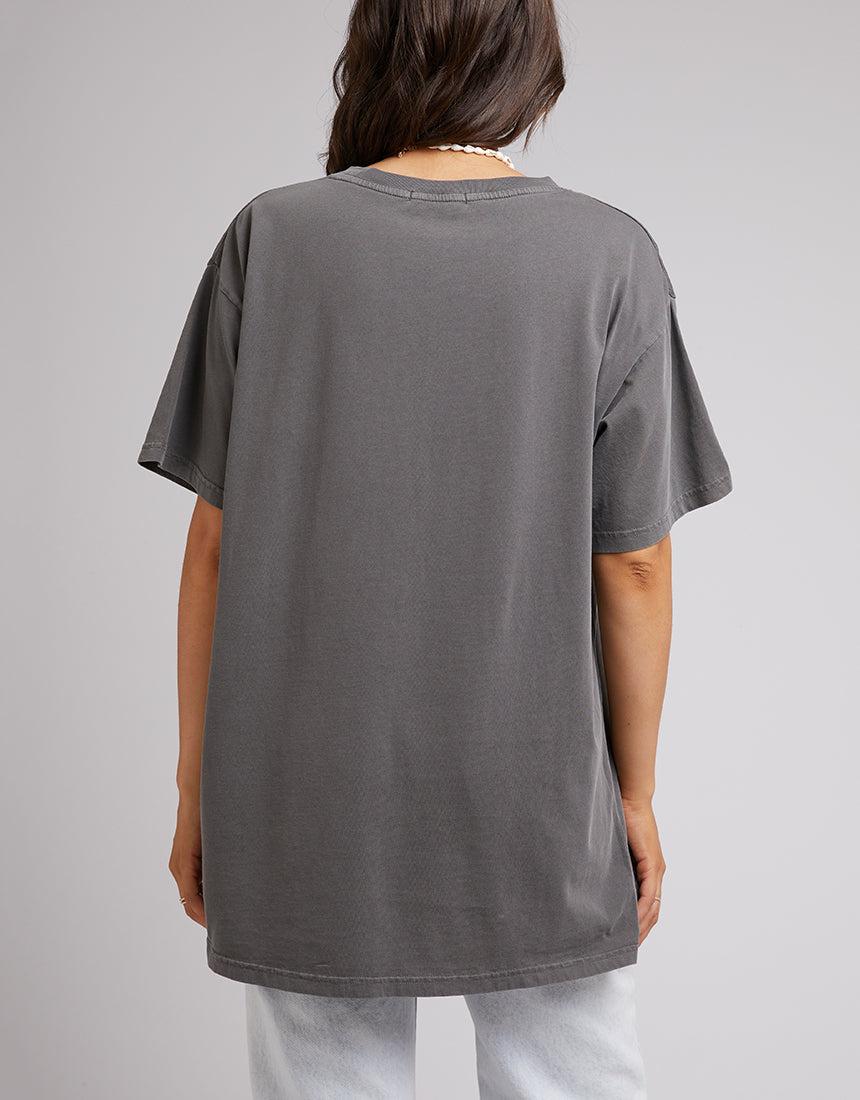 All About Eve-Sky Valley Tee Charcoal-Edge Clothing