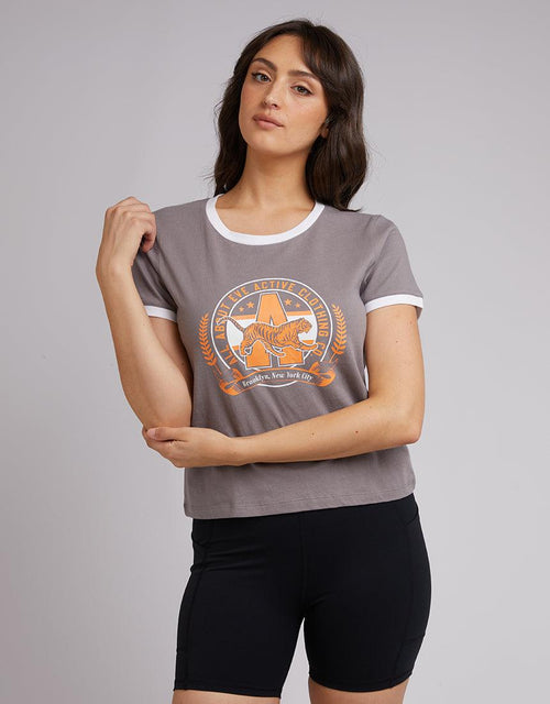 All About Eve-State Tee Charcoal-Edge Clothing