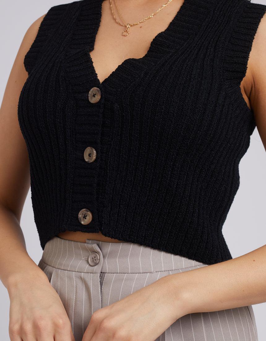 All About Eve-Tilly Knit Vest Black-Edge Clothing
