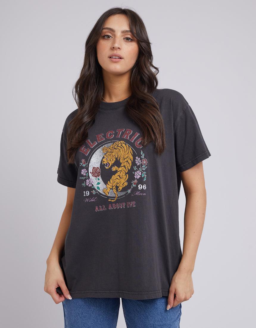 All About Eve-Wild Moon Tee Washed Black-Edge Clothing