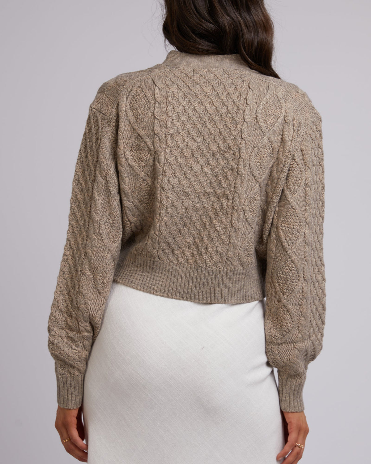 All About Eve-Zepher Knit Cardi Oatmeal-Edge Clothing