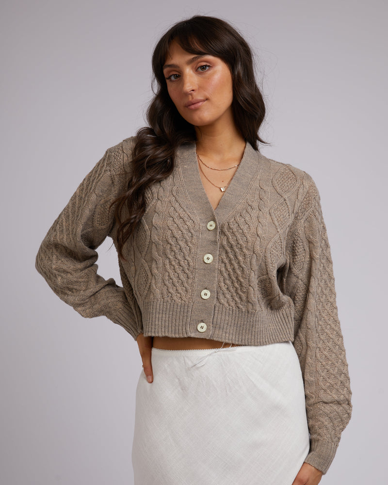 All About Eve-Zepher Knit Cardi Oatmeal-Edge Clothing