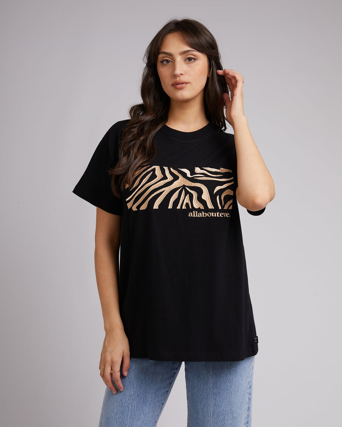 All About Eve-Ziggy Tee Black-Edge Clothing