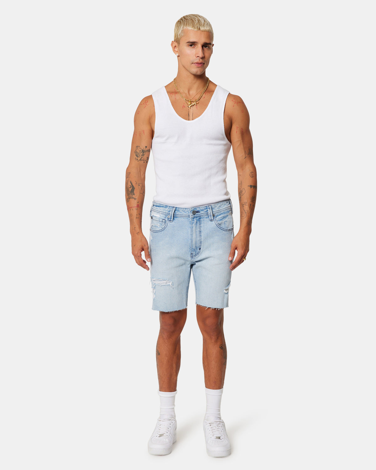 A1 Skinny Short Rogan Rip Blue