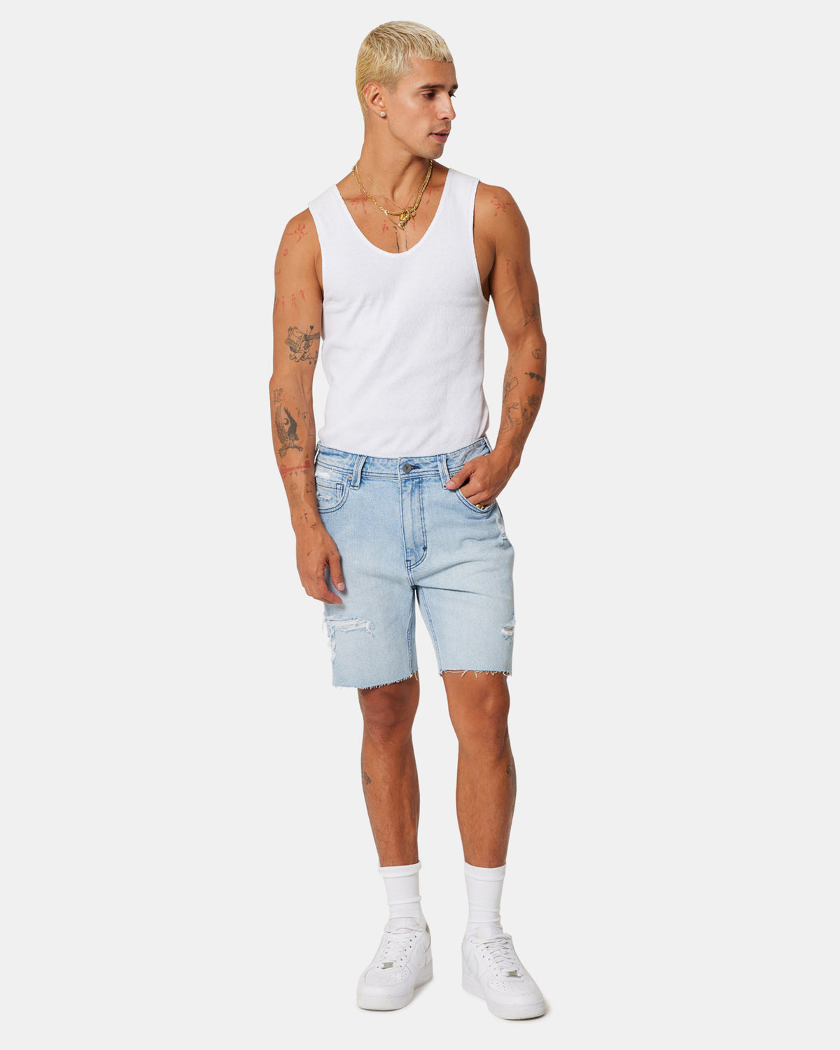 A1 Skinny Short Rogan Rip Blue