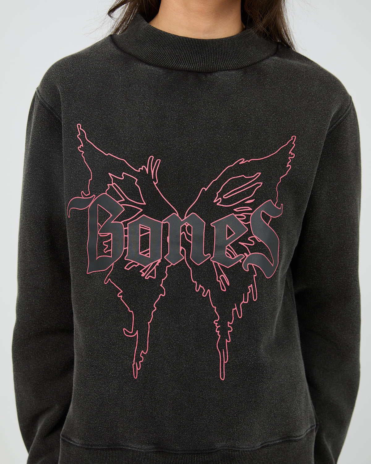 Bones Butterfly High Crew Washed Black