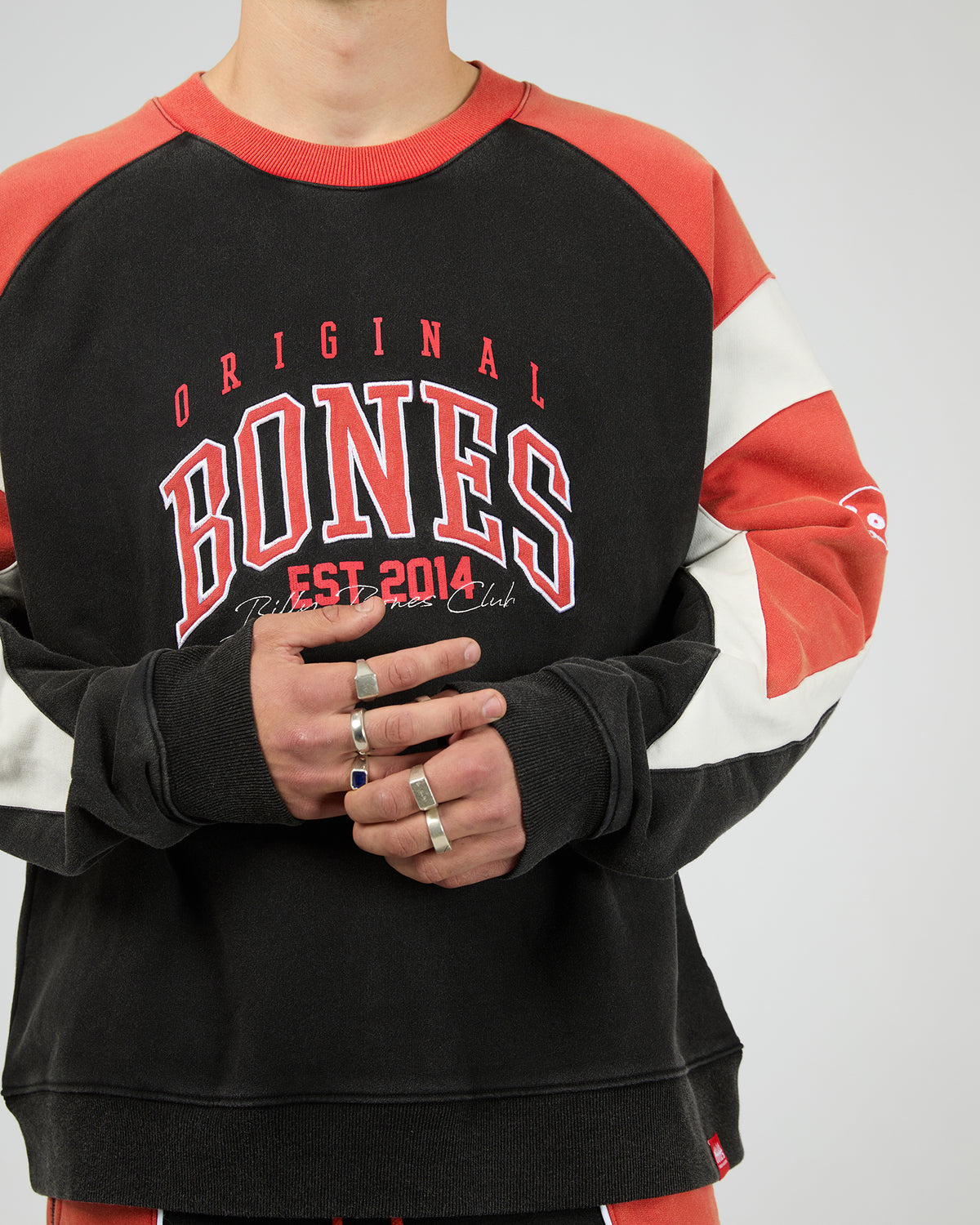 False Start Crew Washed Black Red