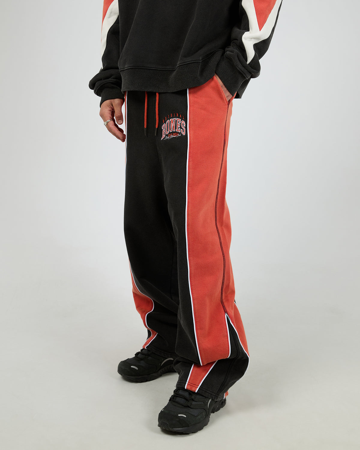 False Start Trackpants Washed Black