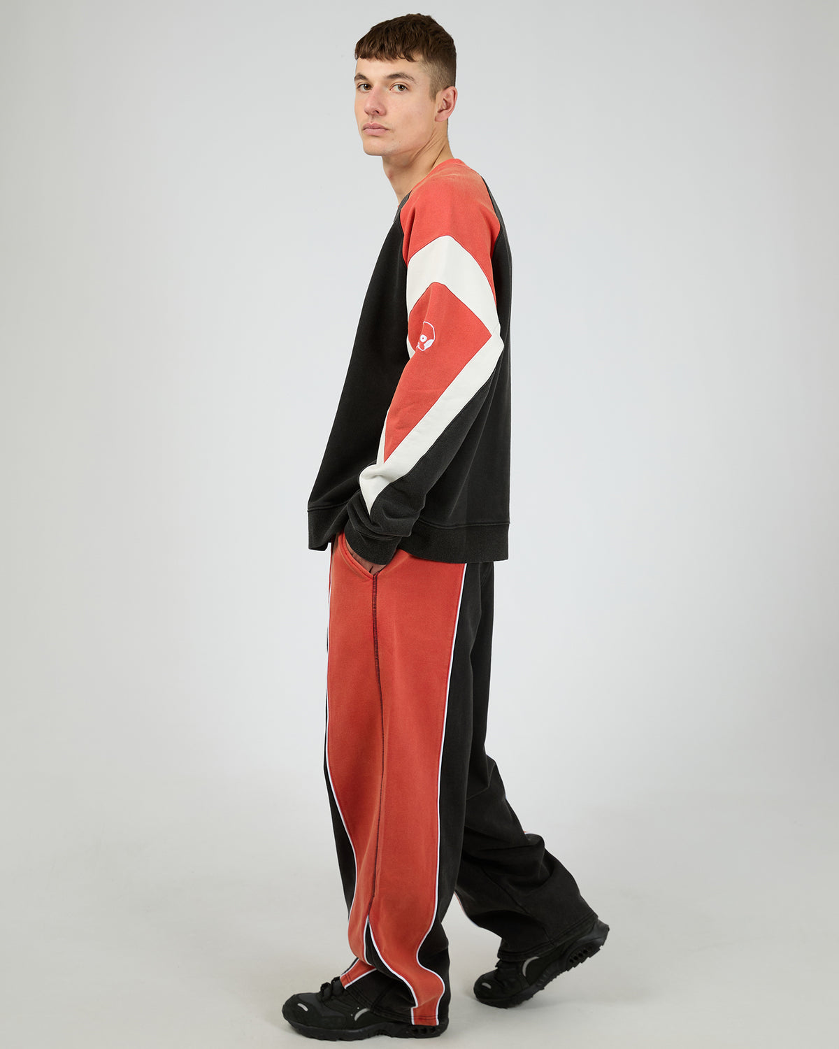 False Start Trackpants Washed Black