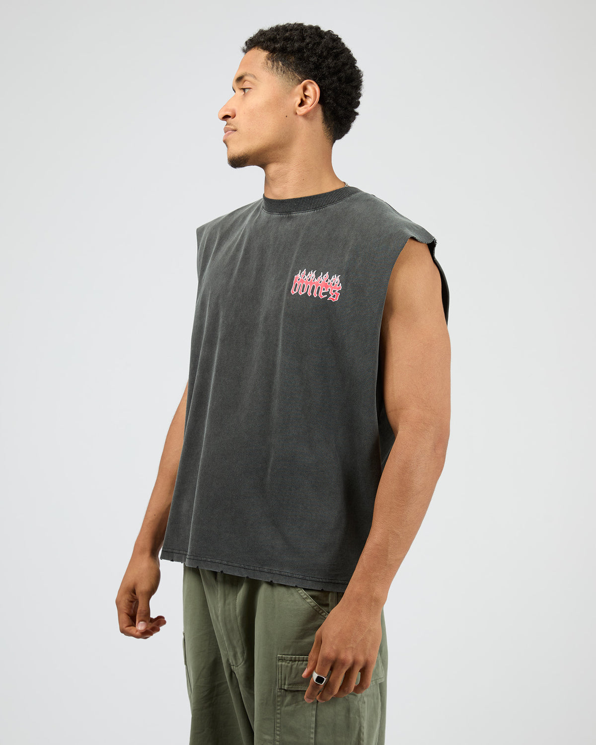 Burning Bones Muscle Tank Vintage Black