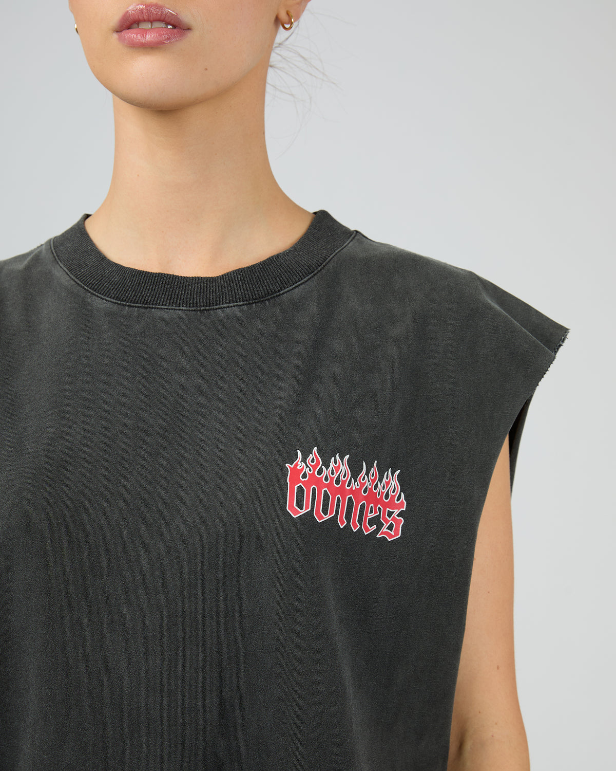 Burning Bones Muscle Tank Vintage Black