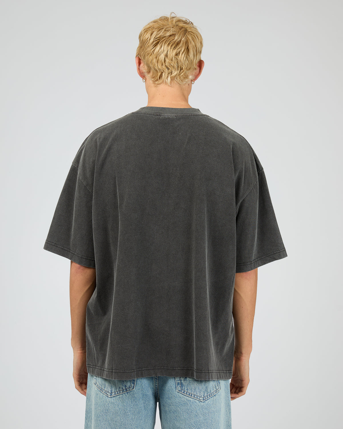 Skeleton Campout Box Tee Washed Black