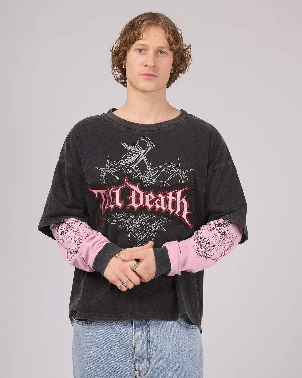 Til Death 4.0 Layered Tee Washed Black