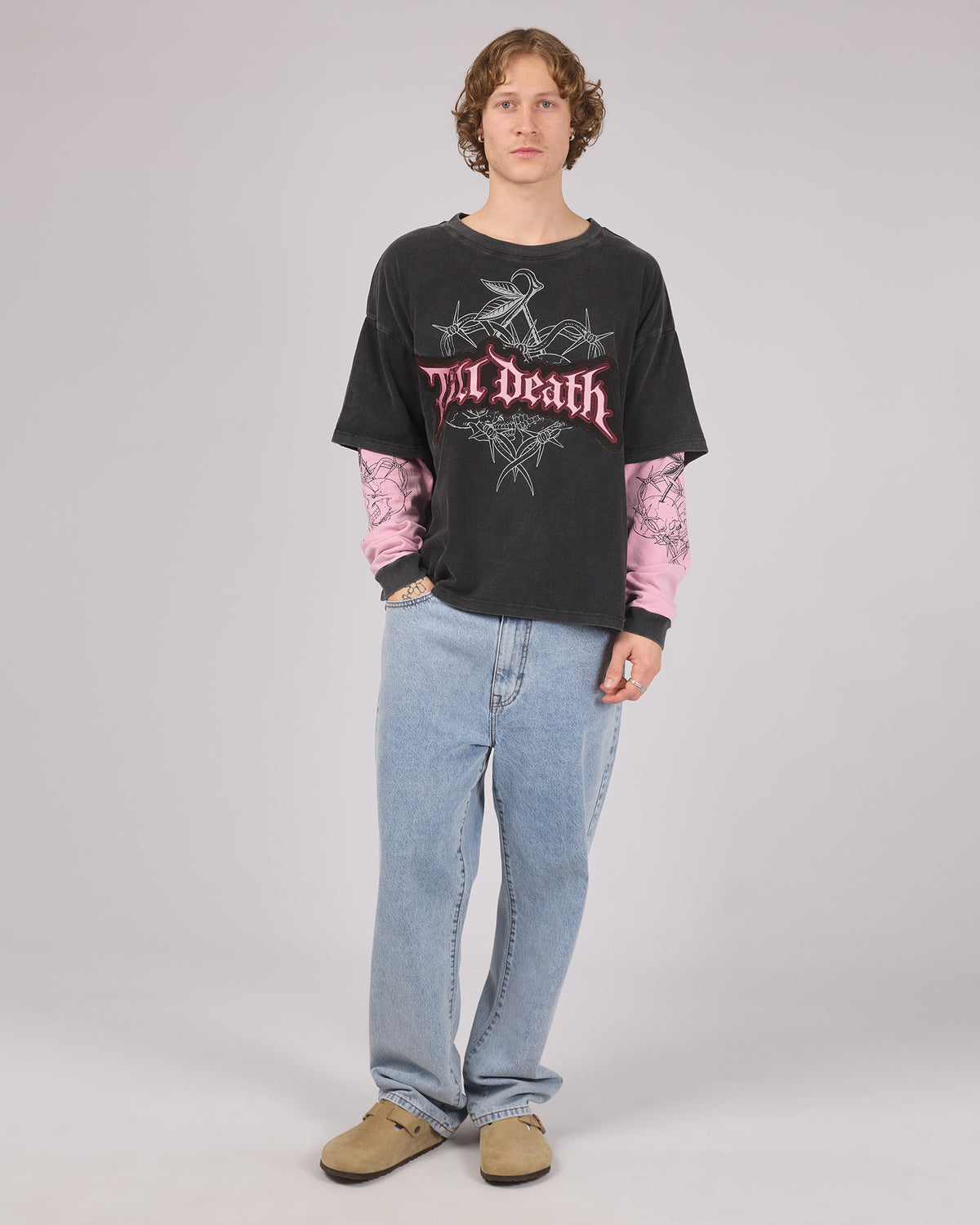 Til Death 4.0 Layered Tee Washed Black