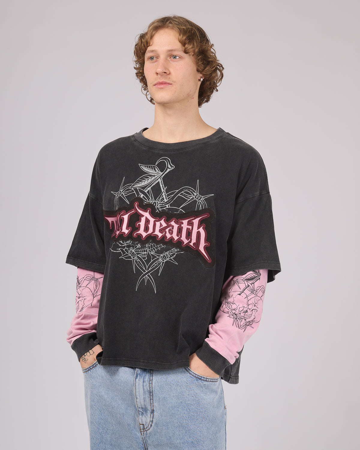 Til Death 4.0 Layered Tee Washed Black