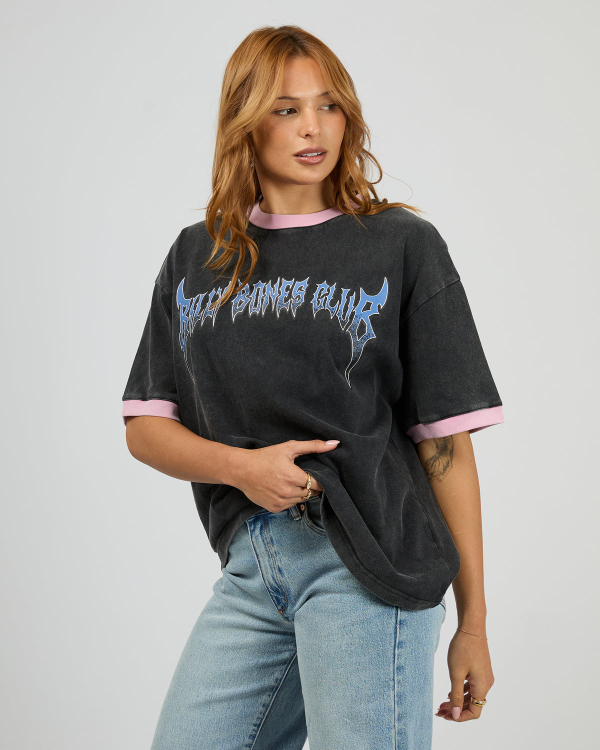 Club Zero Ringer Tee Washed Black