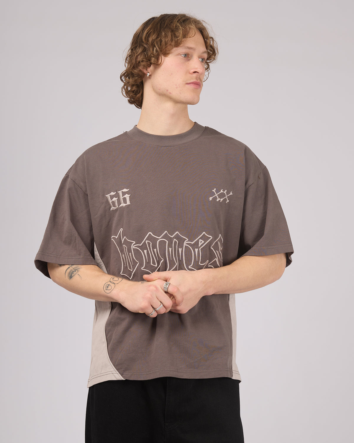 3 Piece Panel Tee Grey