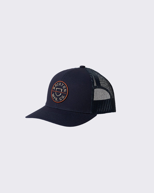 Brixton-Crest X Mp Mesh Cap Navy Oatmeal Red-Edge Clothing