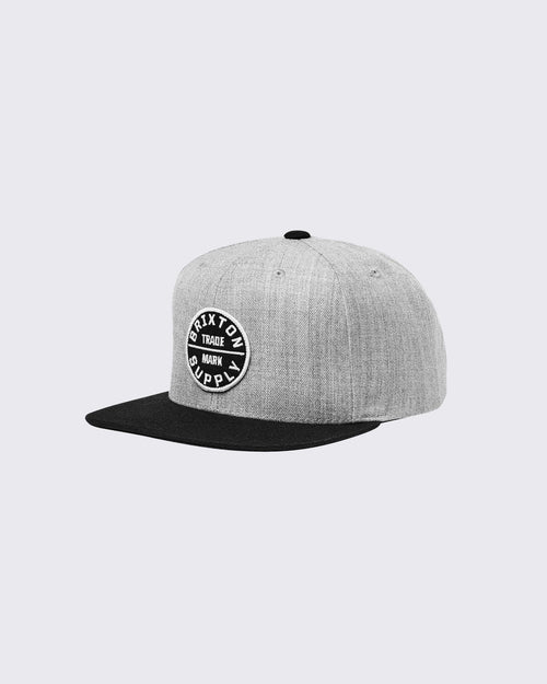 Brixton-Oath Iii Snapback Heather Grey Black-Edge Clothing