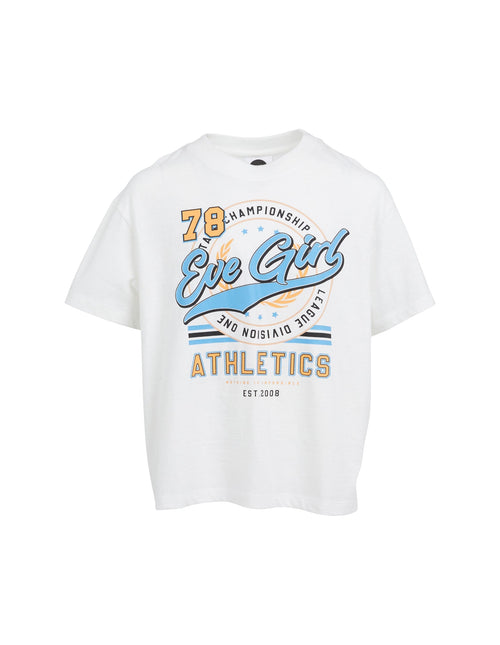 Eve Girl 8-16-Kids Athletics Tee Vintage White-Edge Clothing
