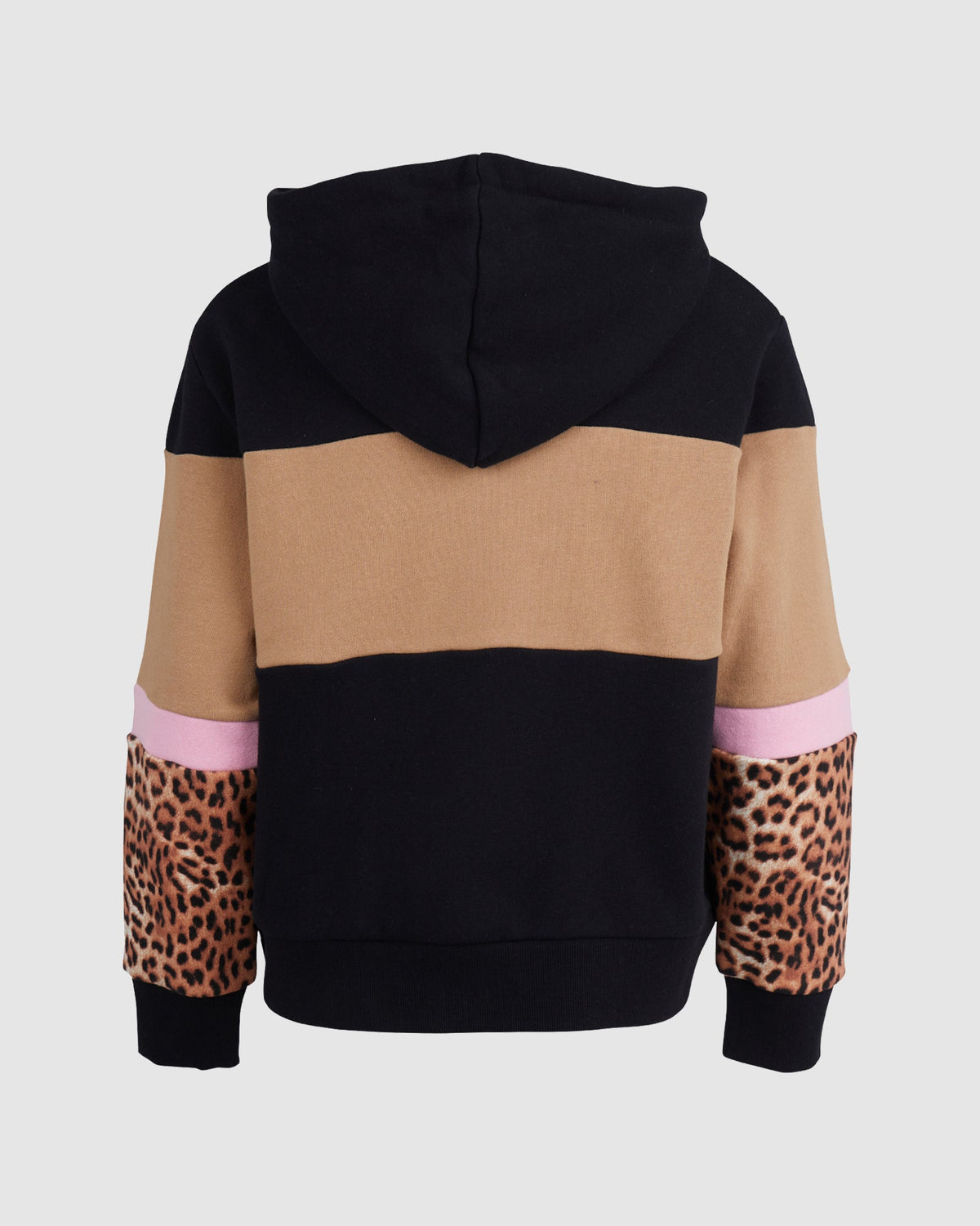 Eve Girl 8-16-Leopard Panel Hoody Black-Edge Clothing