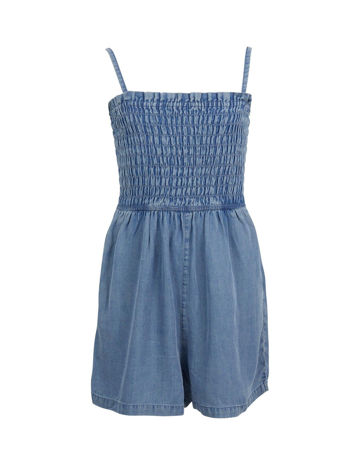 Eve Girl 8-16-Mia Playsuit Denim-Edge Clothing