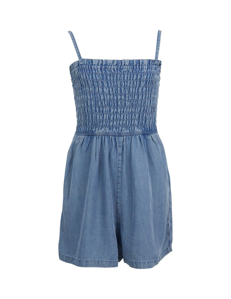 Eve Girl 8-16-Mia Playsuit Denim-Edge Clothing