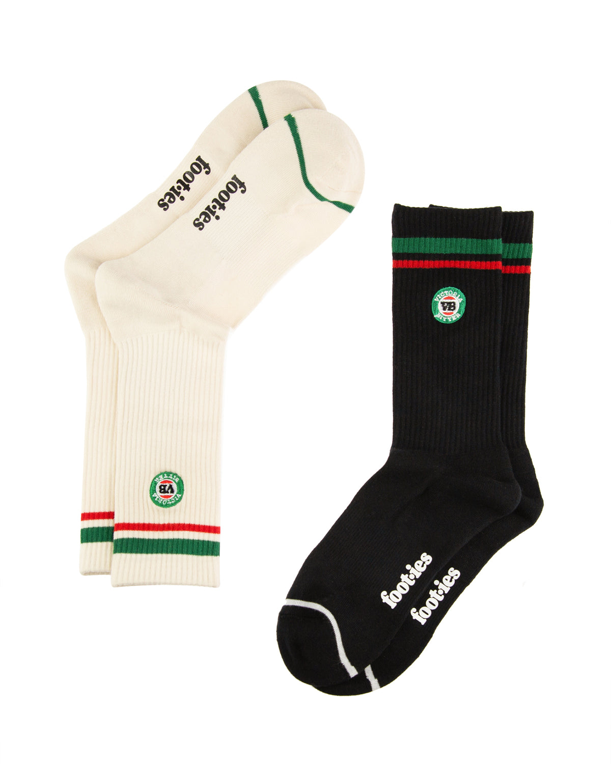Vb Logo Sneaker Sock   2 Pack Black Cream