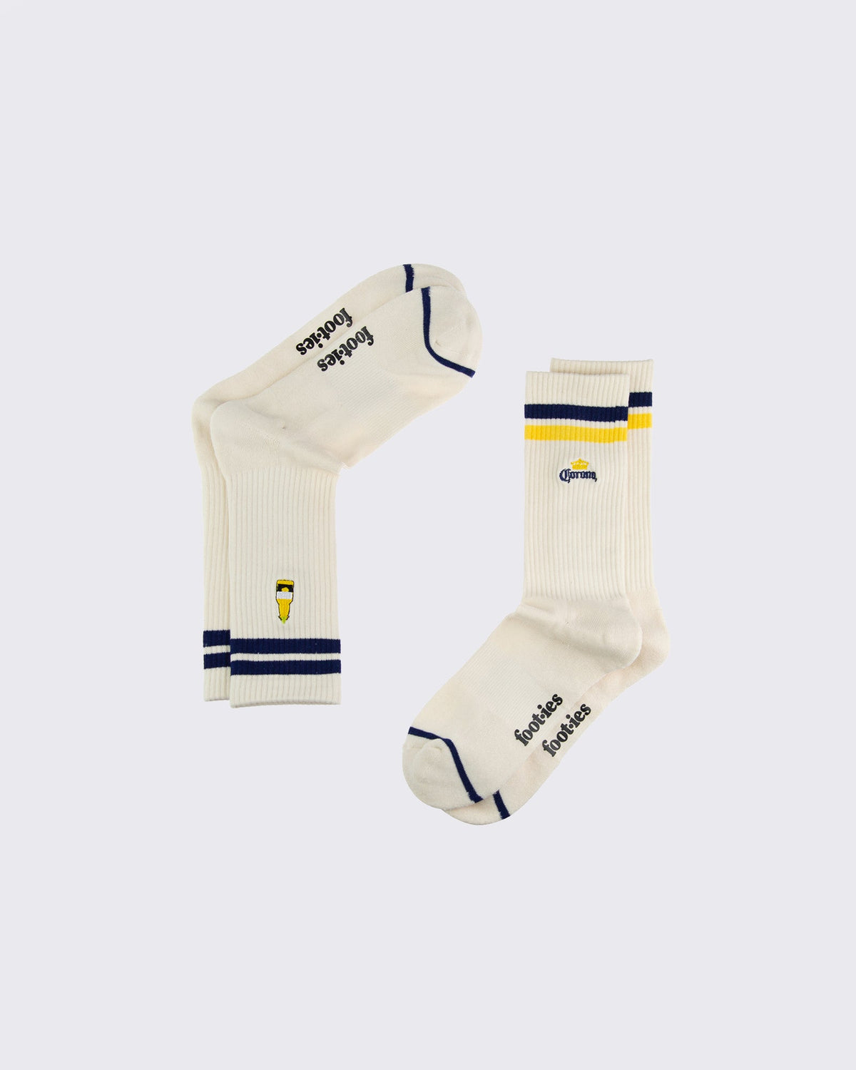 Foot-ies-Corona Retro Sneaker Sock 2 Pack Cream-Edge Clothing