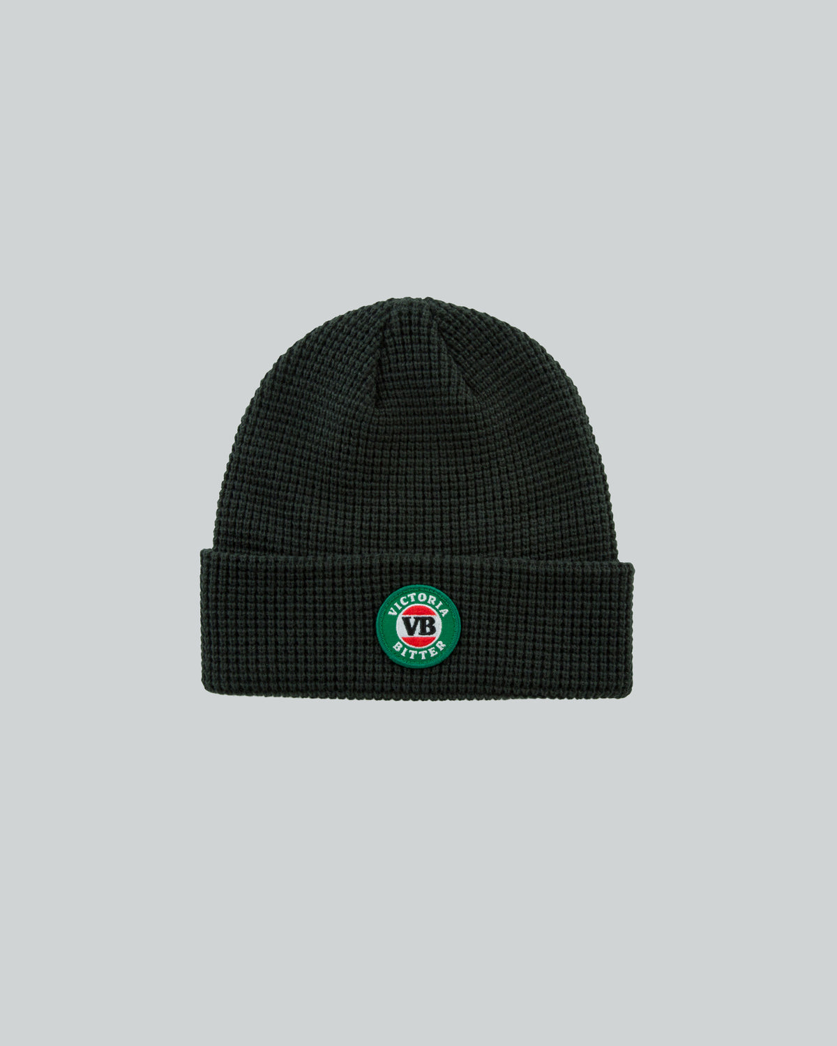 Vb Patch Waffle Beanie Bottle Green