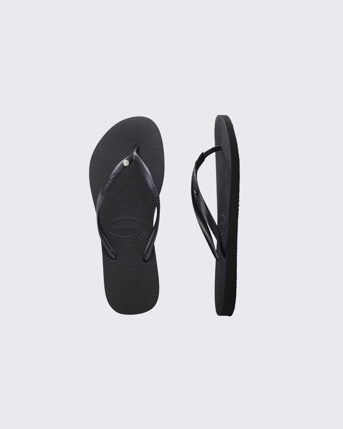 Havaianas-Slim Crystal Thongs Black-Edge Clothing