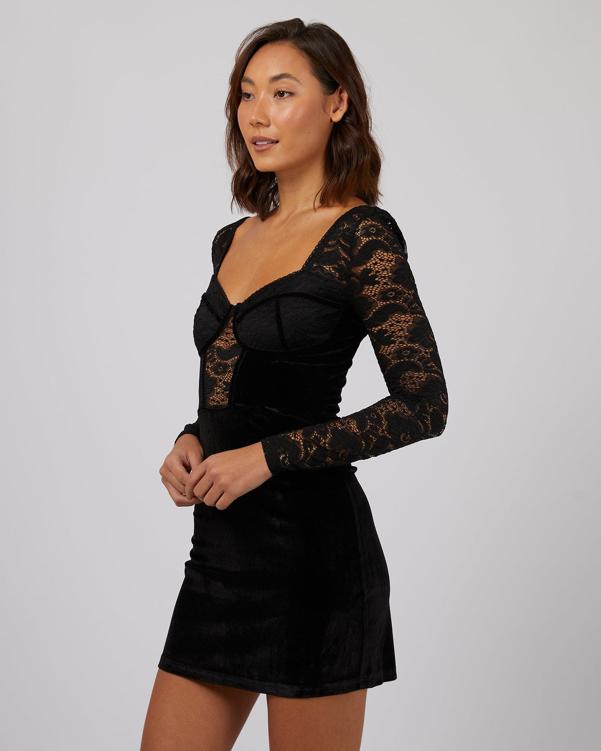 Jorge-Alina Long Sleeve Mini Dress Black-Edge Clothing