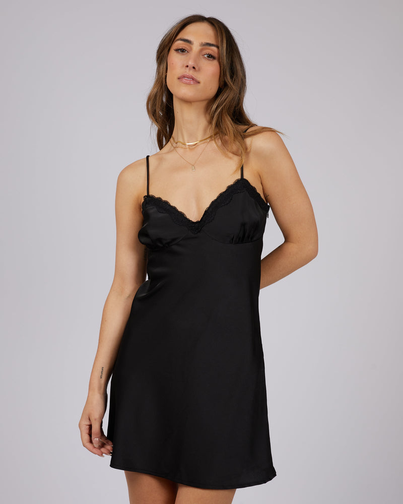 Jorge-Ashlyn Mini Slip Dress Black-Edge Clothing