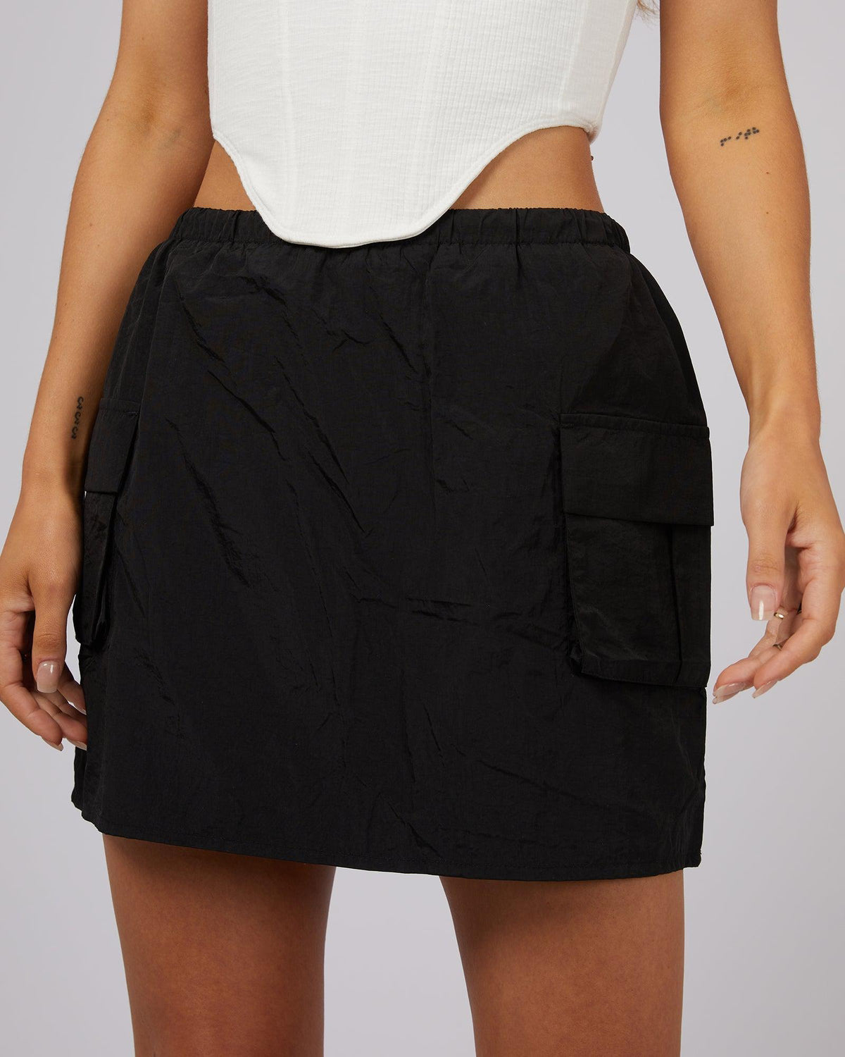 Jorge-Ayla Parachute Mini Skirt Black-Edge Clothing