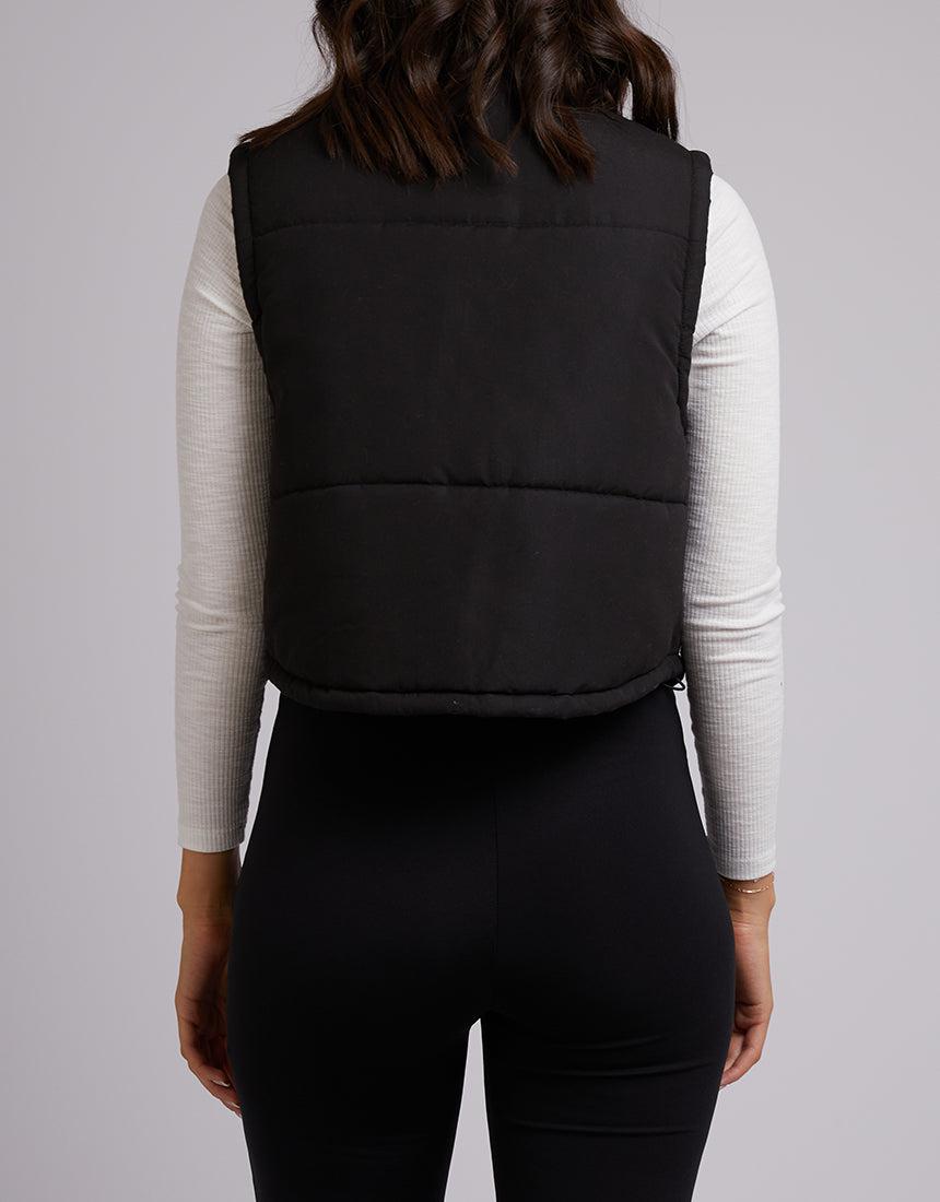 Jorge-Ella Cropped Puffer Vest Black-Edge Clothing