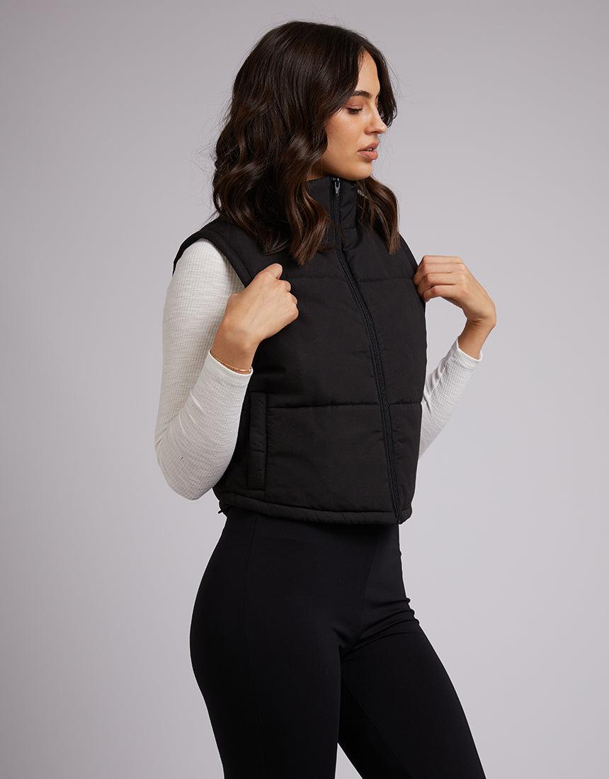 Jorge-Ella Cropped Puffer Vest Black-Edge Clothing